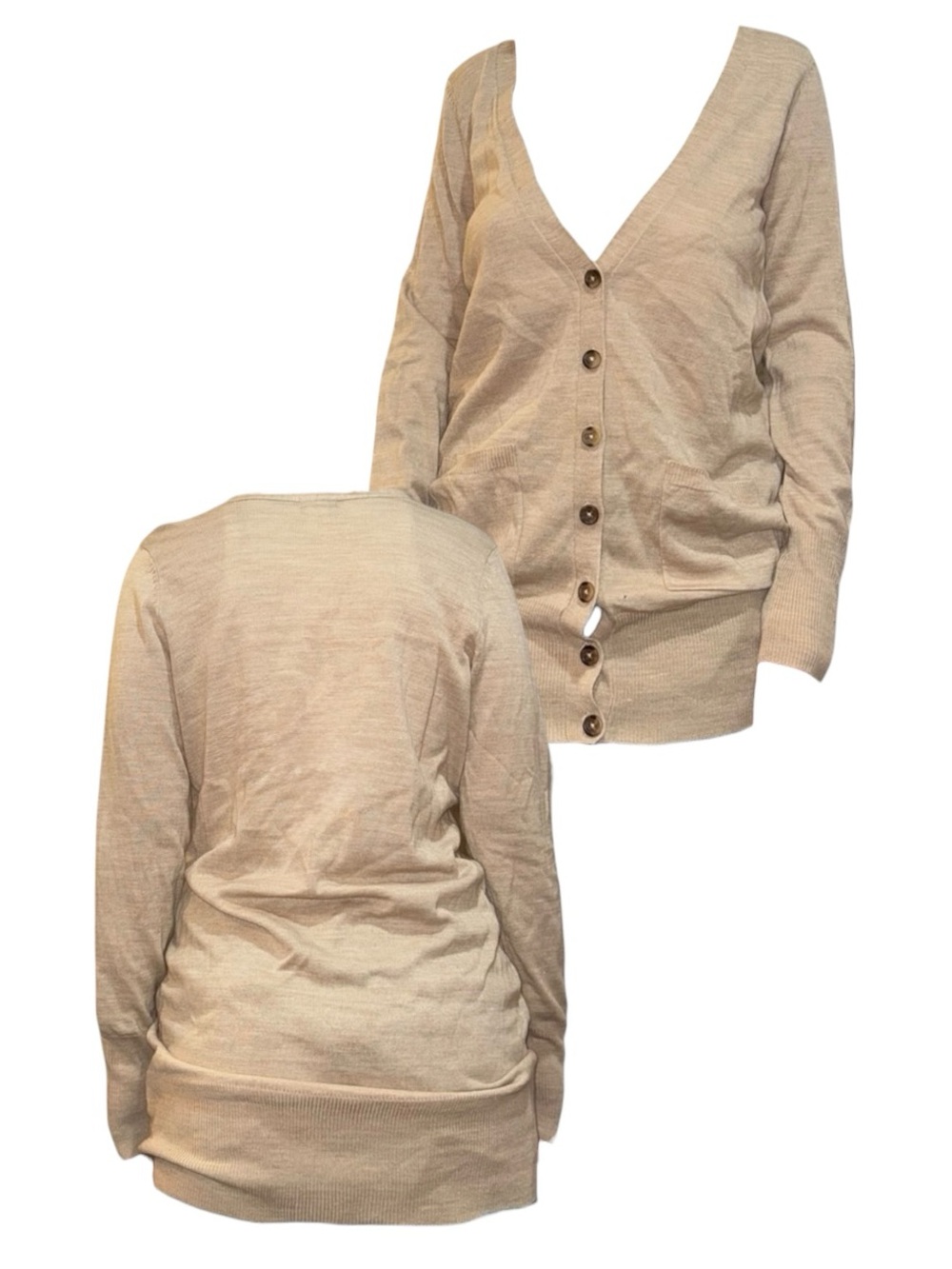 Women's Tan Cardigan Sweater